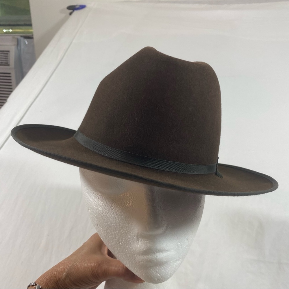 Stetson Brown Felt Fedora Hat with Dark Brown Band